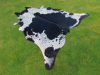 Black and White Hair-On Cowhide Rug in Panda Print