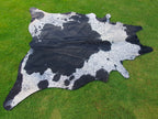 Black and White Hair-On Cowhide Rug in Panda Print