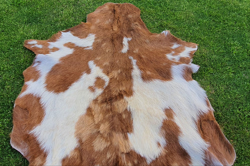 Beige and White Color Exclusive Goatskin Pelt