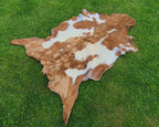 Beige and White Color Exclusive Goatskin Pelt