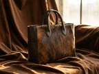 Cowhide Tote Bag - Brindle Cowhide