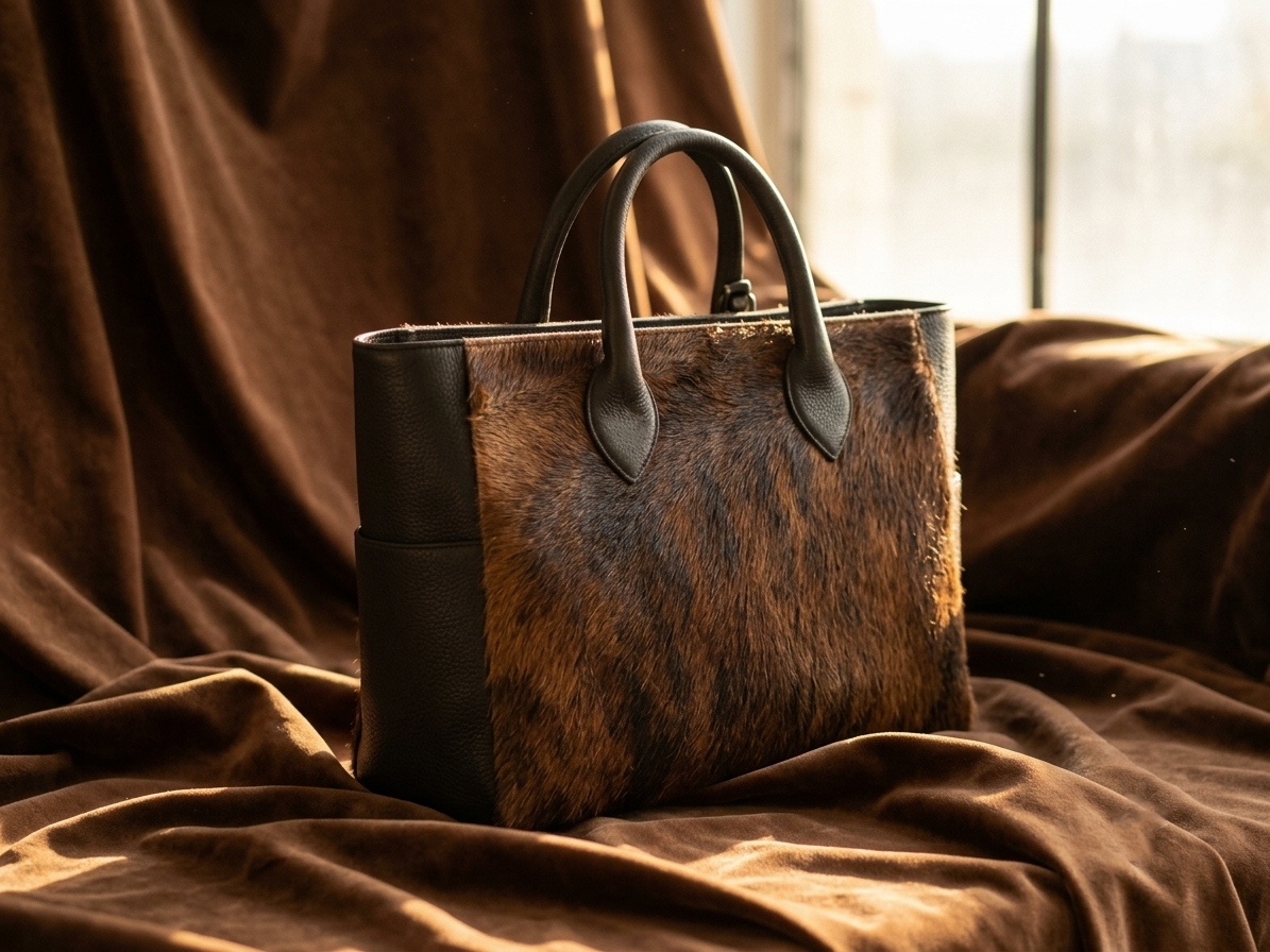 Cowhide Tote Bag - Brindle Cowhide