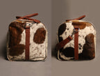 Cowhide Duffel Bag - Brown and White