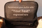 Cowhide Duffel Bag - Black and White
