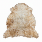 Wool Sheepskin Rug – White with Brown Tips