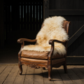 Wool Sheepskin Rug – White with Brown Tips