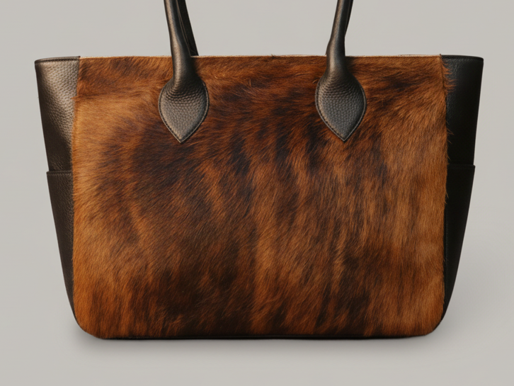 Cowhide Tote Bag - Brindle Cowhide