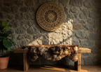 Exotic Sheepskin Throw Rug – With Chocolate Brown Tips