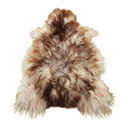 Ivory Sheepskin Rug with Chocolate Brown Tips