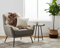 Ivory Sheepskin Rug with Chocolate Brown Tips
