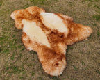 Sheepskin Rug – White Base with Brown Tips – Unique Design
