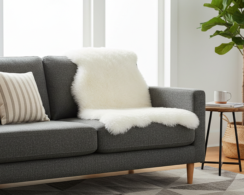 Sheepskin Rug in Natural White