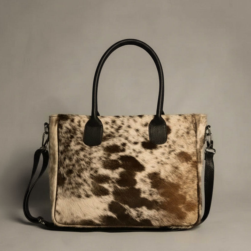 Tricolor Cowhide Tote Bag
