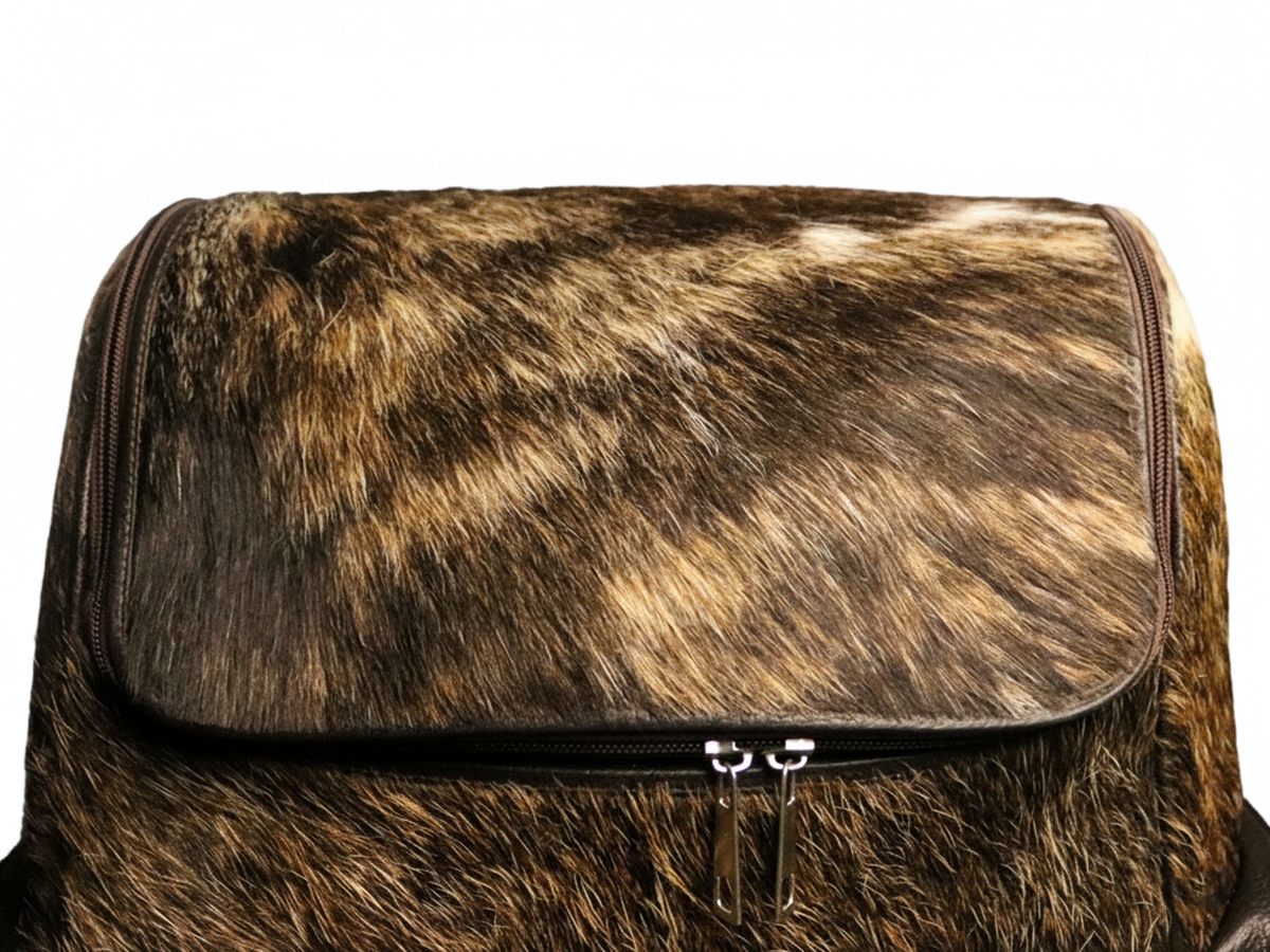 Cowhide Backpack Bag - Brindle Cowhide
