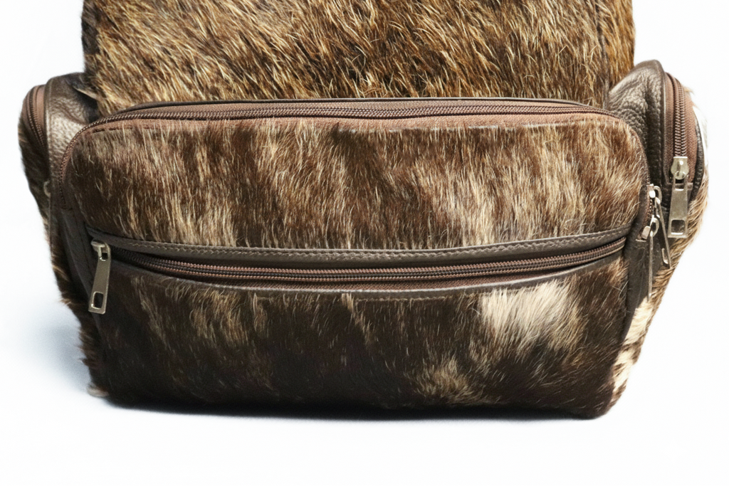 Cowhide Backpack Bag - Brindle Cowhide