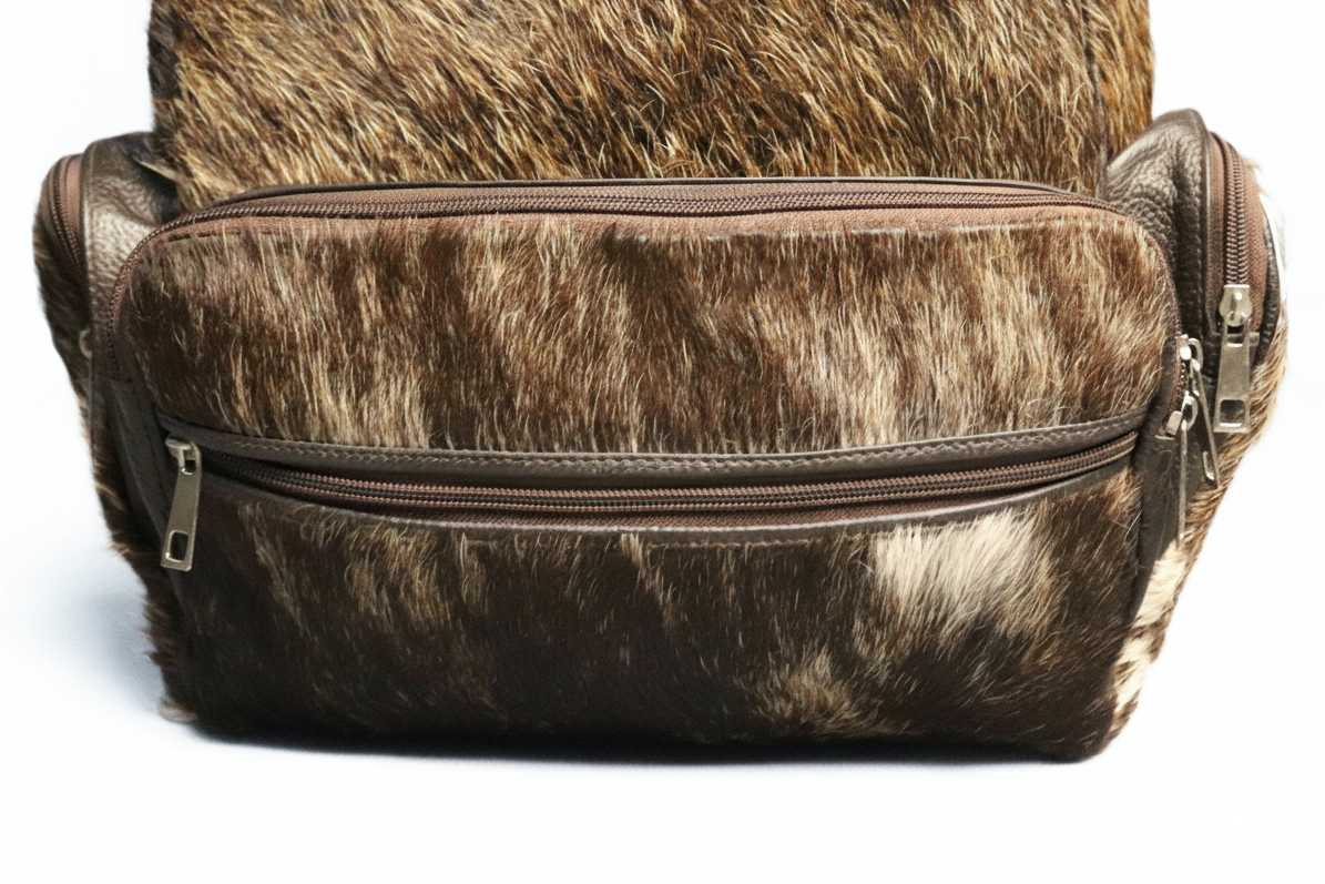 Cowhide Backpack Bag - Brindle Cowhide