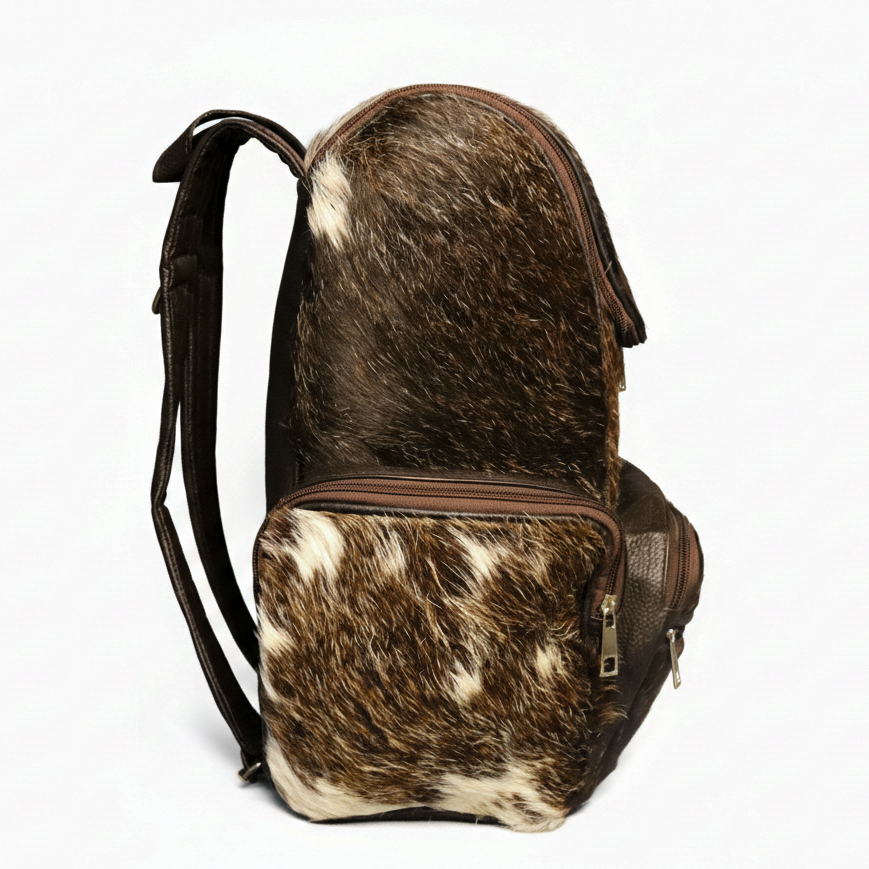 Cowhide Backpack Bag - Brindle Cowhide