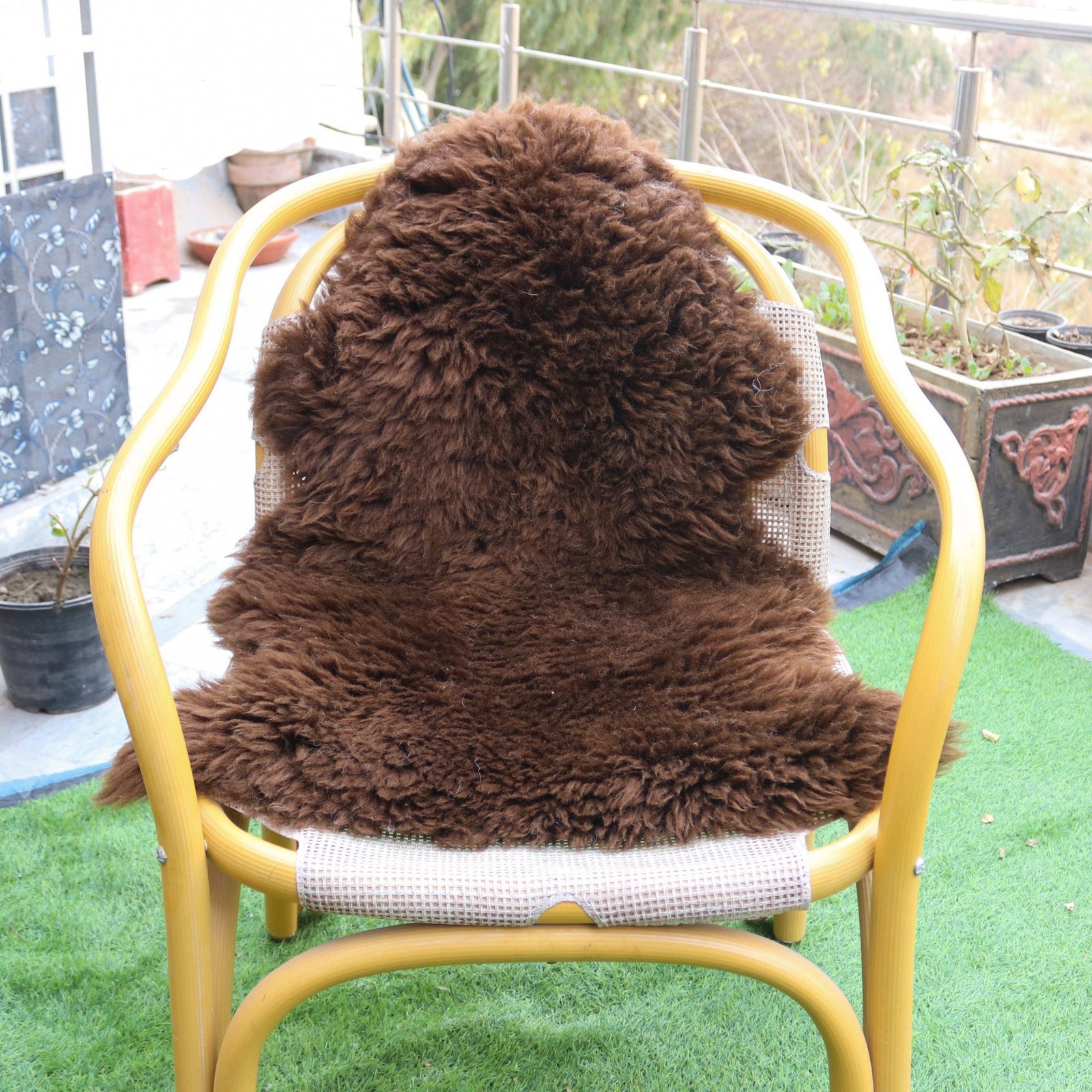 Genuine Sheepskin Rugs – Chocolate Brown and Ivory Colors