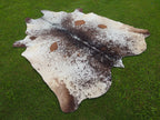 Tricolor Salt and Pepper Print Cowhide Rug