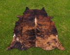Reddish Brown Brindle Cowhide Rug