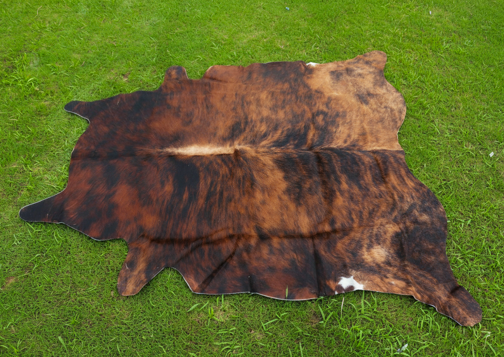 Reddish Brown Brindle Cowhide Rug