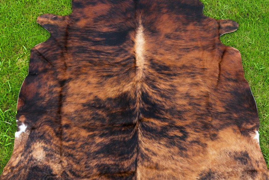 Reddish Brown Brindle Cowhide Rug