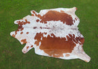 Premium Brown and White Hereford Cowhide Rug