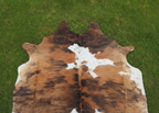 Exclusive Brown and White Brindle Cowhide Rug