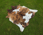 Exclusive Brown and White Brindle Cowhide Rug
