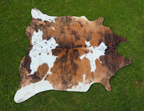 Exclusive Brown and White Brindle Cowhide Rug