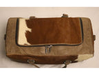 Cowhide Duffel Bag - Brown and White