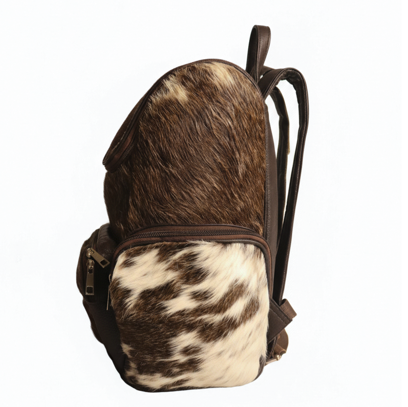 Cowhide Backpack Bag - Brindle Cowhide