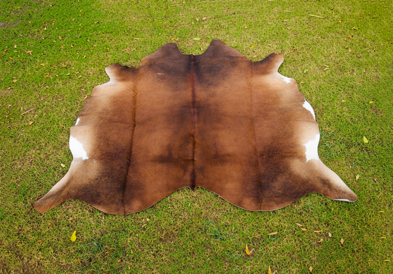 Solid Brown Brindle Shade Cowhide Rug