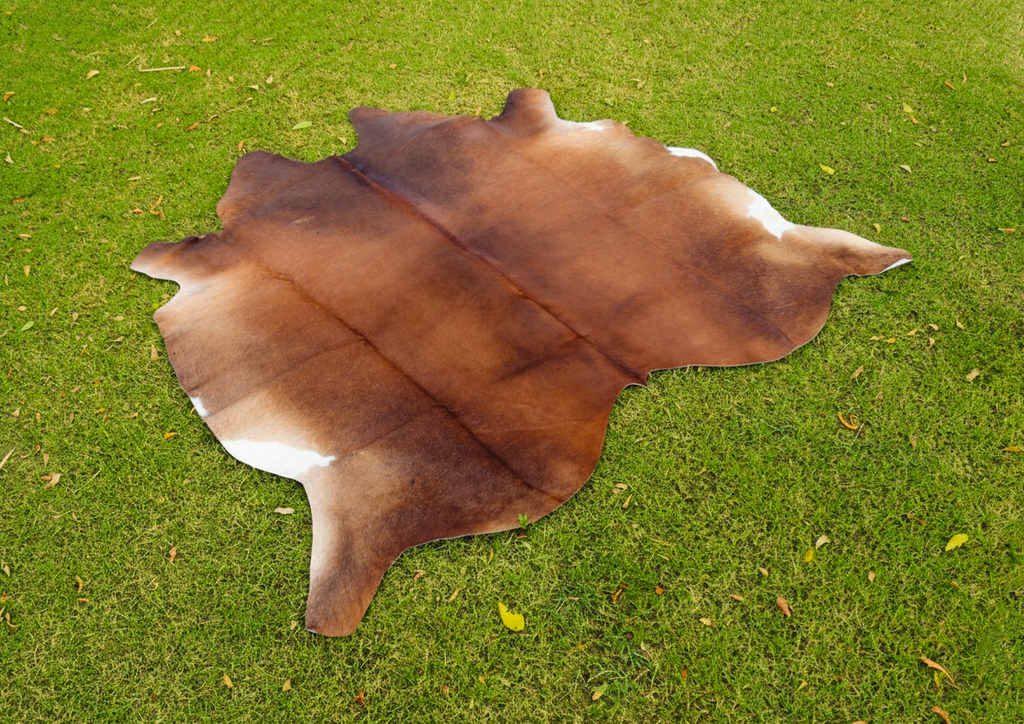 Solid Brown Brindle Shade Cowhide Rug