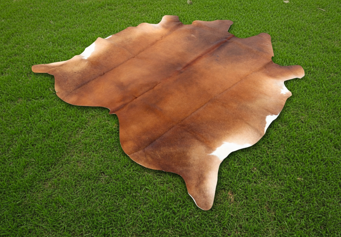 Solid Brown Brindle Shade Cowhide Rug