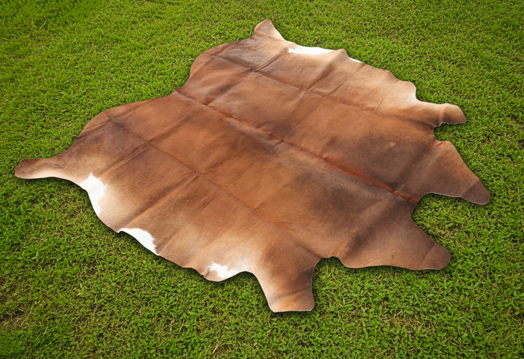 Solid Brown Brindle Shade Cowhide Rug