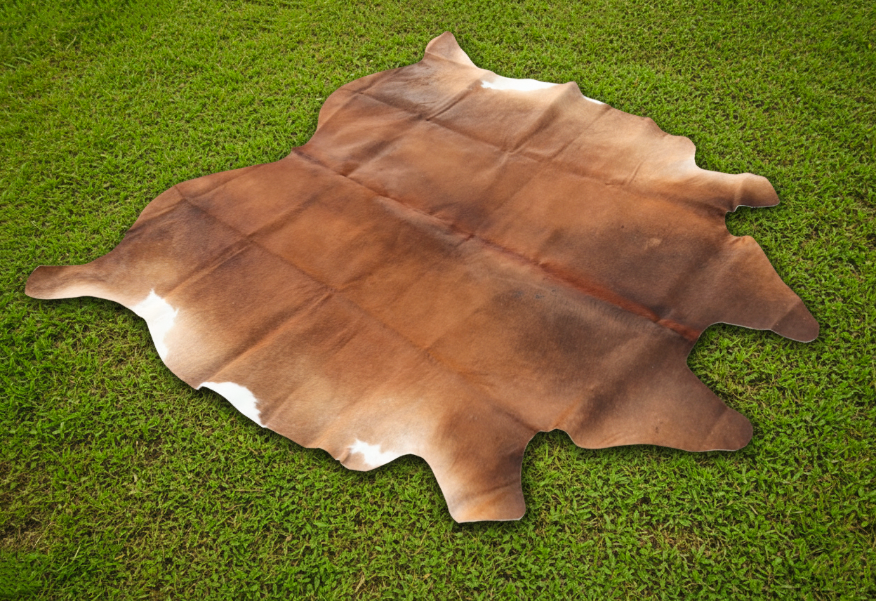 Solid Brown Brindle Shade Cowhide Rug