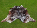 Tricolor Cowhide Rug with Unique Print