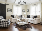 Tricolor Cowhide Rug with Unique Print