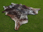 Tricolor Cowhide Rug with Unique Print