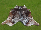 Tricolor Cowhide Rug with Unique Print