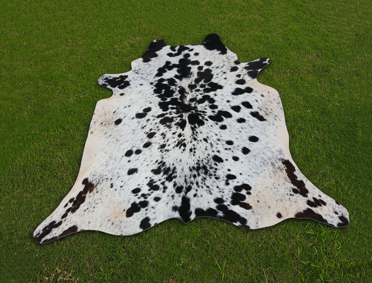 Exclusive Black and White Spotted Cowhide Rug