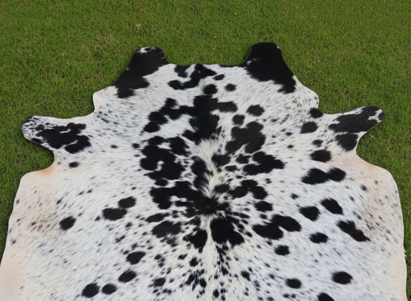 Exclusive Black and White Spotted Cowhide Rug