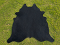 Luxury Black Hair-On Cowhide Rug for Home Decor