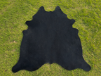 Luxury Black Hair-On Cowhide Rug for Home Decor