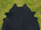 Luxury Black Hair-On Cowhide Rug for Home Decor
