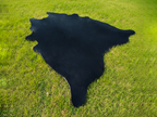 Luxury Black Hair-On Cowhide Rug for Home Decor