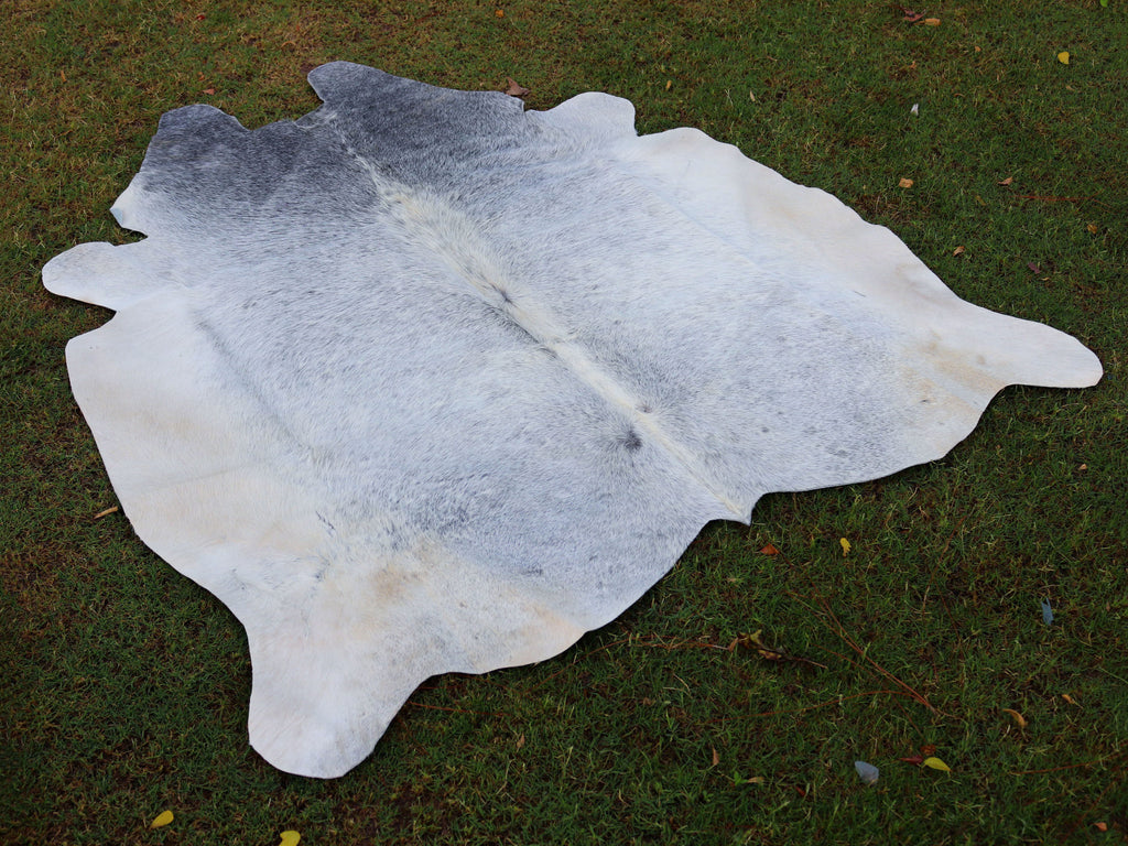 Premium Grey Cowhide Rug for Home Decor