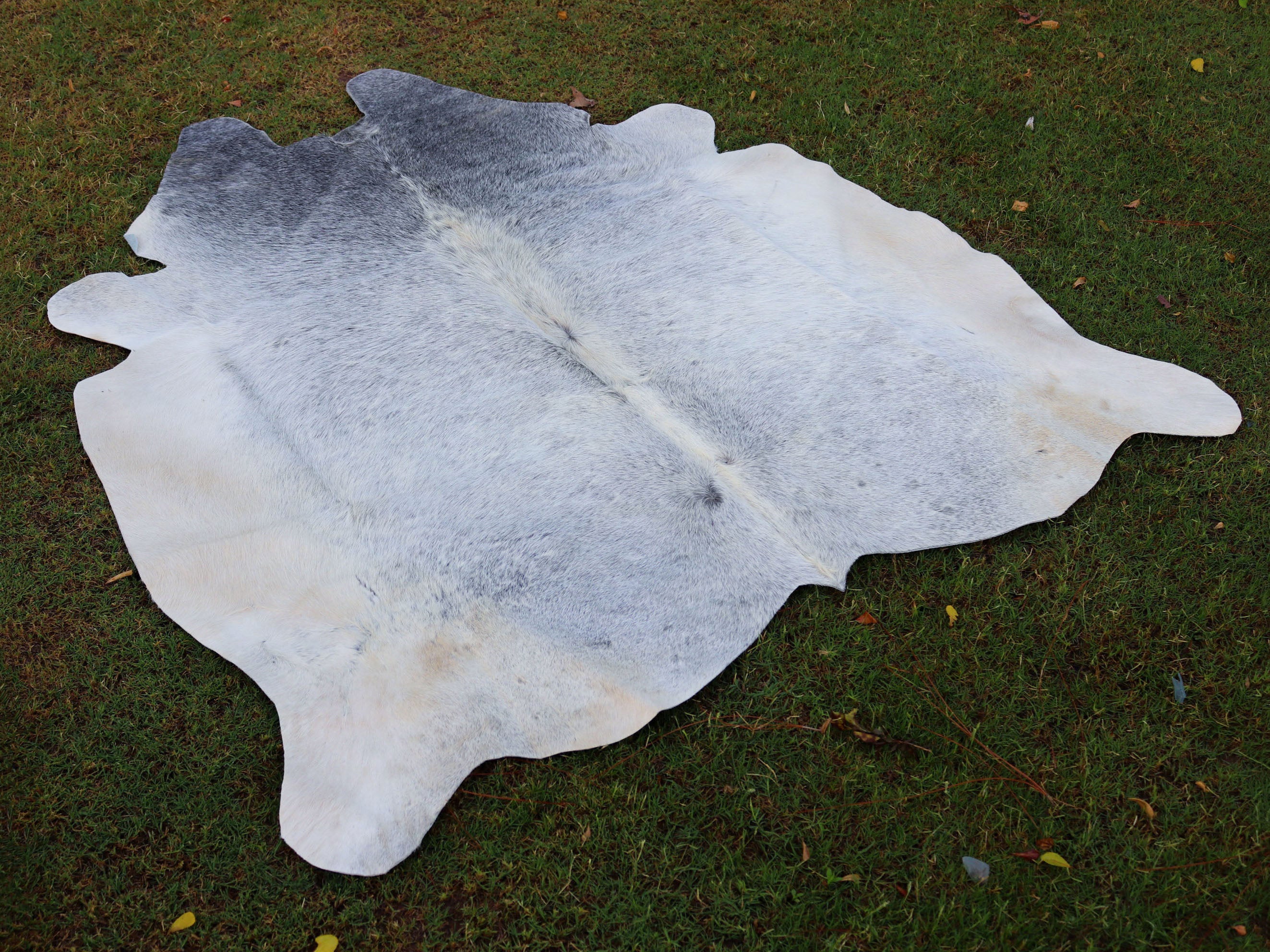 Premium Grey Cowhide Rug for Home Decor