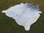 Premium Grey Cowhide Rug for Home Decor